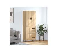 Vidaxl Buffet Haut Ch¿ºne Sonoma 69,5x34x180 Cm Bois D'ing¿¿Nierie Multicolore
