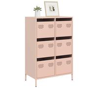 Vidaxl Buffet Haut Rose 68x39x101,5 Cm Acier Multicolore