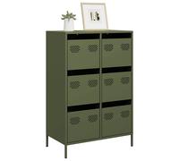 vidaXL Buffet haut armoire avec rangement organisateur en acier 68x39x101,5 cm vert olive