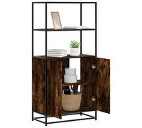 Vidaxl Buffet Haut Chêne Fumé 68x35x139 Cm Bois D'ingénierie Métal Marron