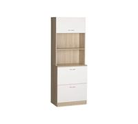 HOMCOM Buffet de cuisine Multi-rangements 2 tiroirs 1 placard Grand plateau 60×38×168 cm MDF blanc