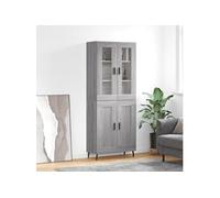 Vidaxl Buffet Haut Sonoma Gris 69,5x34x180 Cm Bois D'ingénierie Gris