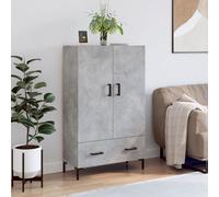 Vidaxl Buffet Haut Gris Béton 69,5x31x115 Cm Bois D'ingénierie Gris