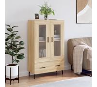 vidaXL Buffet haut armoire de rangement moderne avec pieds, Chêne Sonoma bois d'ingénierie Marron