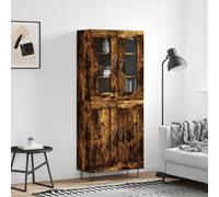 Vidaxl Buffet Haut Chêne Fumé 69,5x34x180 Cm Bois D'ingénierie Multicolore