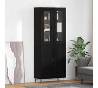 Vidaxl Haut Armoire Chêne Blanc Et Noir 69,5 X 34 X 180 Cm