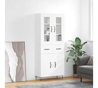 Vidaxl Buffet Haut Blanc 69,5x34x180 Cm Bois D'ingénierie Multicolore