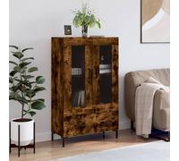 vidaXL Buffet haut Chêne fumé 69,5×31×115 cm Bois d'ingénierie Multicolore
