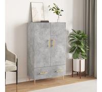 vidaXL Buffet haut gris béton 69,5 x 31 x 115 cm bois d'ingénierie
