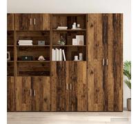 vidaXL Buffet haut armoire de rangement chêne fumé 80x42,5x185 cm Bois d'ingénierie Marron G