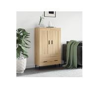 vidaXL Buffet haut / armoire latérale – 69,5x31x115 cm – Chêne Sonoma, bois d'ingénierie, rangement
