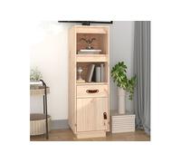 vidaXL Buffet haut Armoire latérale 34x40x108,5 cm Bois massif de pin Gris Rangement salon