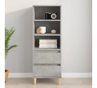 Vidaxl Buffet Haut Gris Béton 40x36x110 Cm Bois D'ingénierie Marron