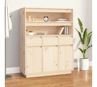 Buffet Haut Armoire Latérale Rangement Marron Miel Bois Massif de Pin vidaXL