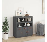 Buffet Haut Armoire Latérale Rangement Salon Blanc Bois Massif de Pin vidaXL