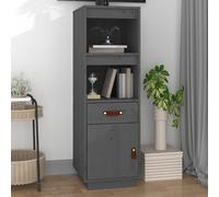 Buffet Haut Armoire Latérale Rangement Salon Gris Bois Massif de Pin vidaXL