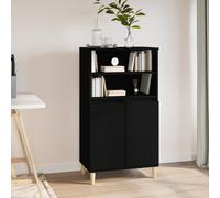 Buffet Haut Armoire Latérale Rangement Salon Noir Bois d'Ingénierie vidaXL