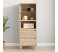 Buffet Haut Armoire Latérale Rangement Gris Béton Bois d'Ingénierie vidaXL