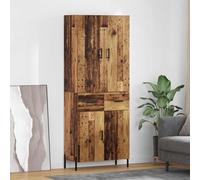 Vidaxl Buffet Haut Blanc 69,5x34x180 Cm Bois D'ingénierie Multicolore