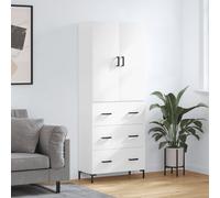 vidaXL Buffet haut 69,5x34x180 cm Bois d'ingénierie Blanc
