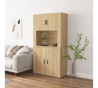 Buffet Haut Armoire Rangement Salle de Séjour Blanc Bois d'Ingénierie vidaXL