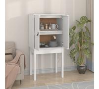 Vidaxl Buffet Haut Blanc 60x40x120 Cm Bois Massif De Pin Blanc