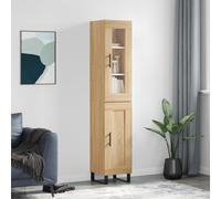 vidaXL Buffet Haut, Armoire de Rangement avec Pieds, Meuble de Rangement, Organisateur Salon Salle de Séjour, Chêne Sonoma Bois d'Ingénierie Marron G