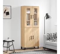 Vidaxl Buffet Haut Chêne Sonoma 69,5x34x180 Cm Bois D'ingénierie Multicolore