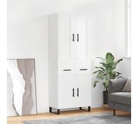 vidaXL Buffet haut Blanc 69,5x34x180 cm Bois d'ingénierie Multicolore