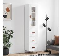 Vidaxl Buffet Haut Blanc 34,5x34x180 Cm Bois D'ingénierie Multicolore