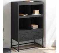 Buffet Haut Armoire Rangement Salle de Séjour Salon Chambre Noir Acier vidaXL