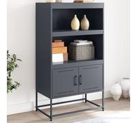 Buffet haut anthracite 68,5x38,5x123,5 cm acier, buffet, placard, armoire latérale, armoire, armoire de rangement, 846502