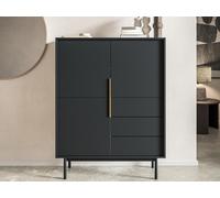 Buffet haut avec 3 portes et 3 tiroirs - Noir - DABRIANA