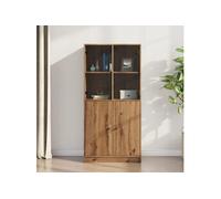 Vidaxl Buffet Haut Avec Portes Chêne Artisanal Bois D'ingénierie Marron
