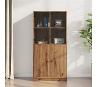 Vidaxl Buffet Haut Avec Portes Chêne Artisanal Bois D'ingénierie Marron