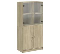 vidaXL Buffet haut Chêne Sonoma bois d'ingénierie 3295866, portes et armoire latérale – Marron