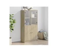 Buffet haut avec portes chêne sonoma bois d ingénierie