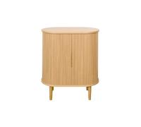 Miliboo - Buffet haut vintage avec portes coulissantes bois clair chêne L70 cm EPIC