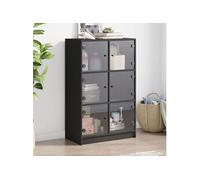 vidaXL Buffet haut avec portes noir 68x37x109 cm bois d'ingénierie