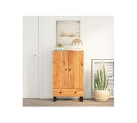 Buffet haut avec tiroir 60x33x100cm bois massif d acacia et fer