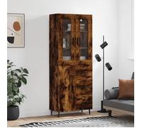 Buffet haut,Bahut de Salon,commode de séjour, Chêne fumé 69,5x34x180 cm ,bois d'ingénierie BONNIE B72909210