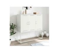 vidaXL Buffet haut armoire de rangement 100,5x39x107 cm acier blanc