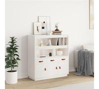 Buffet haut Blanc 100x40x108,5 cm Bois massif de pin Blanc G