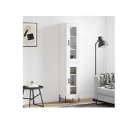 Vidaxl Buffet Haut Blanc 34,5x34x180 Cm Bois D'ingénierie Multicolore