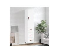 Vidaxl Buffet Haut Blanc 34,5x34x180 Cm Bois D'ingénierie Multicolore