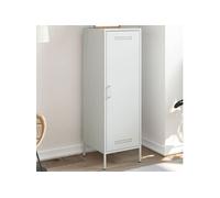 Vidaxl Buffet Haut Blanc 36x39x113 Cm Acier Blanc