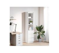 vidaXL Buffet haut 37,5x35x180 cm Bois d'ingénierie Blanc