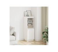 Buffet haut Blanc 37x34x110 cm Bois massif de pin