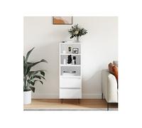 Vidaxl Buffet Haut Blanc 40x36x110 Cm Bois D'ingénierie Blanc