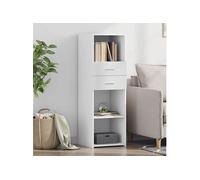 vidaXL Buffet Haut Blanc 40x42,5x124 cm Bois d'ingénierie, Buffet, Placard, Armoire latérale, Armoire, Armoire de Rangement, Armoire Haute